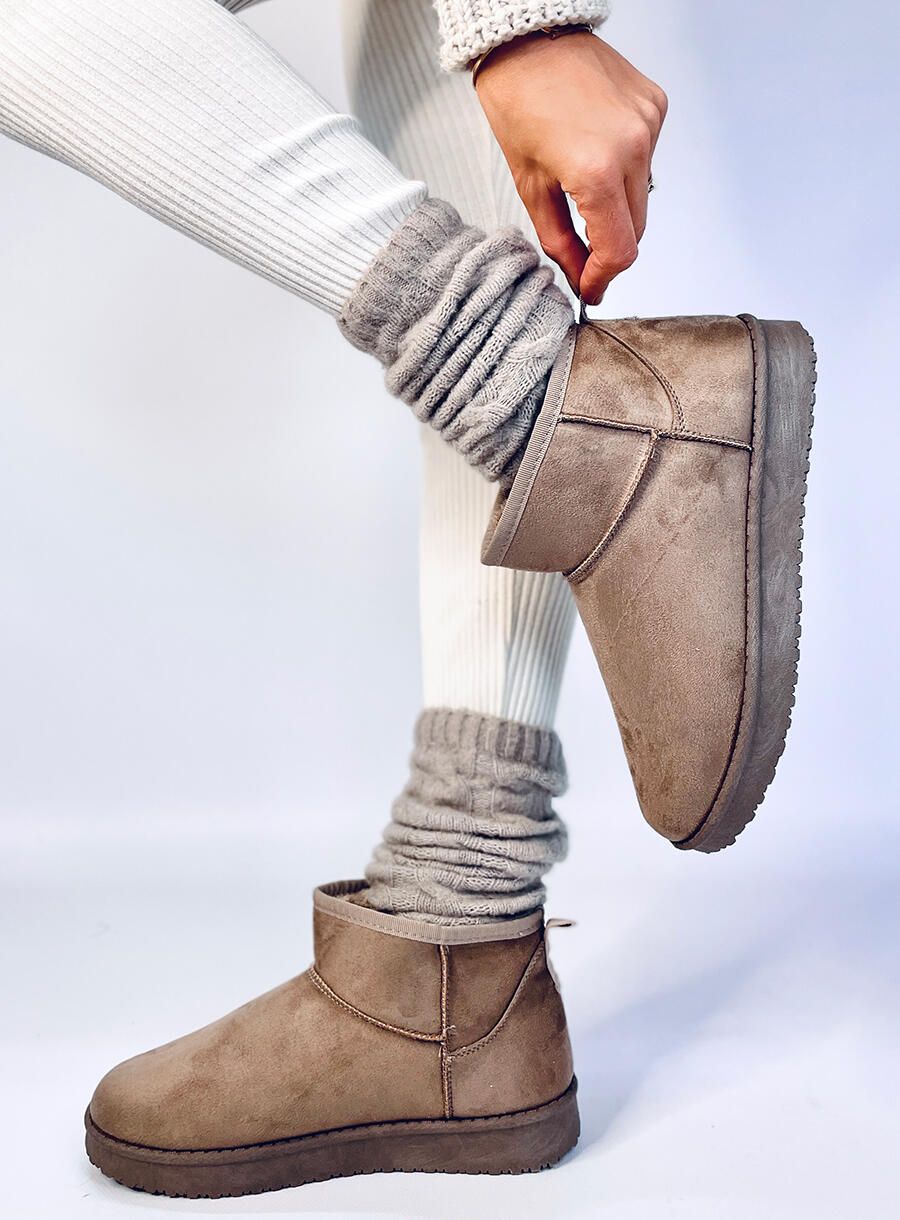 Niedrige Damen-Schneestiefel Braun