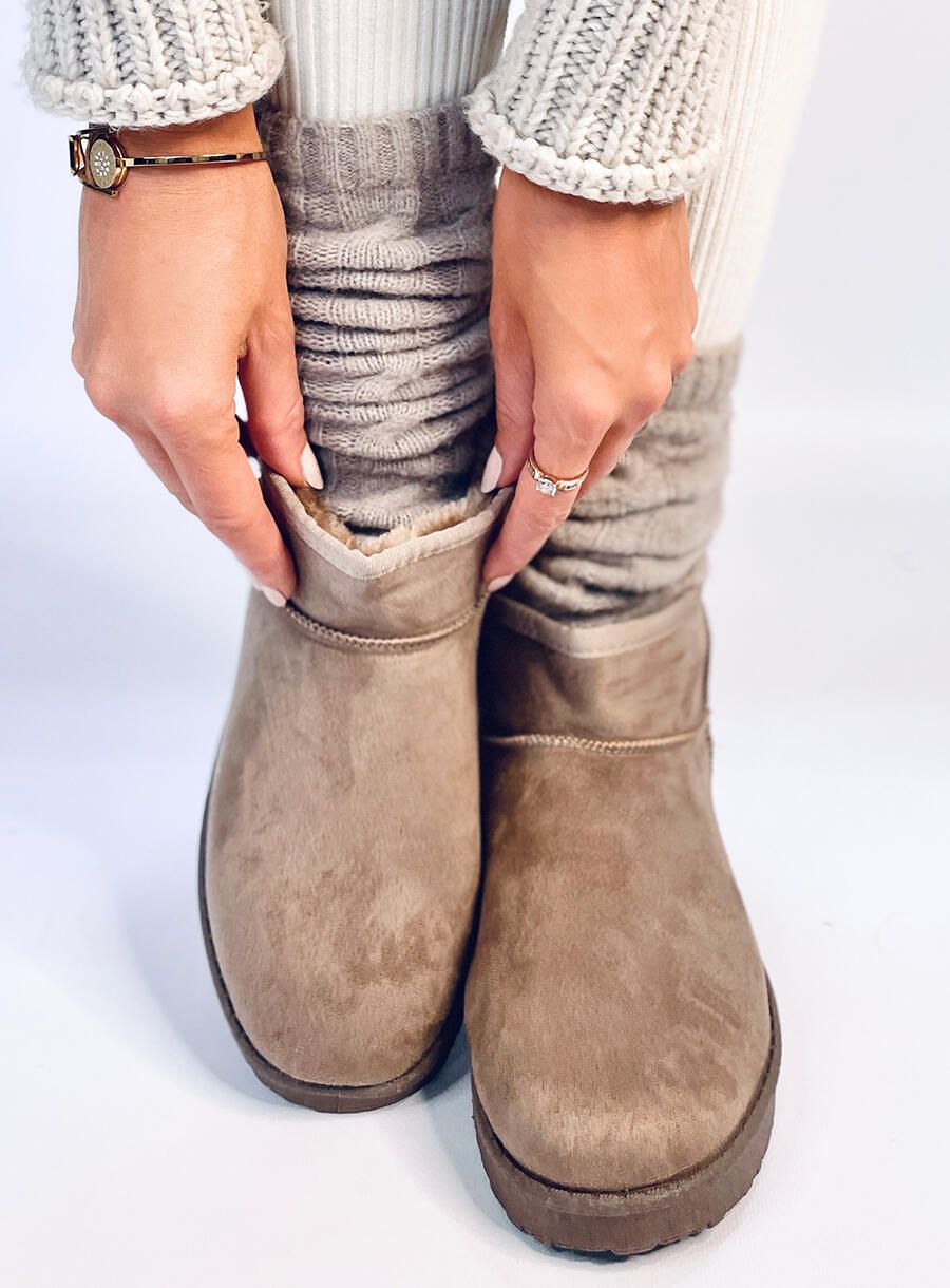 Niedrige Damen-Schneestiefel Braun