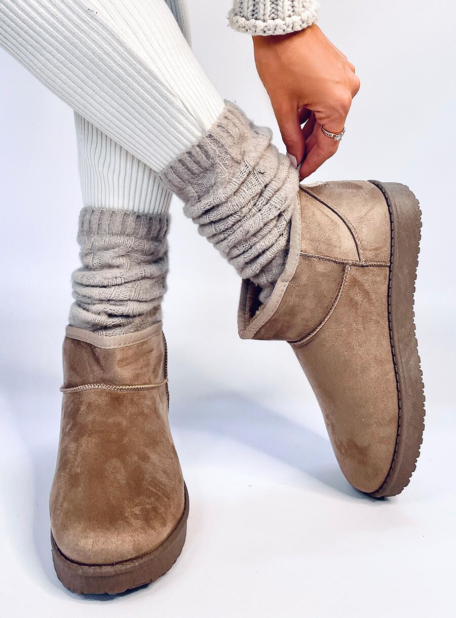 Niedrige Damen-Schneestiefel Braun