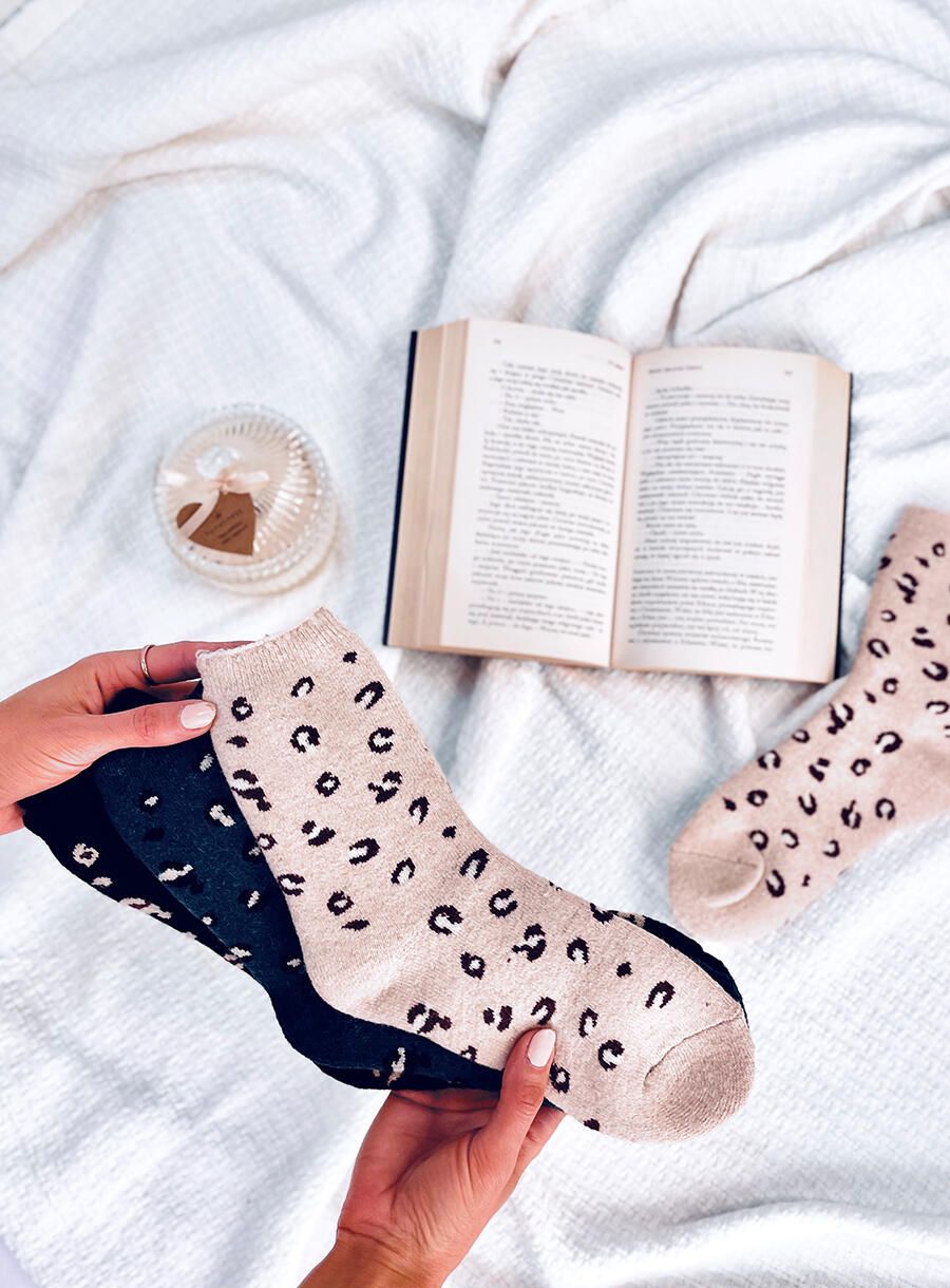 Damensocken mit Leopardenmuster 1 - 3 Paar