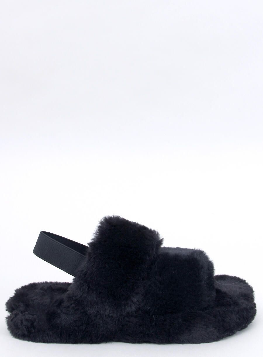 Hausschuhe mit Gummi Schwarz