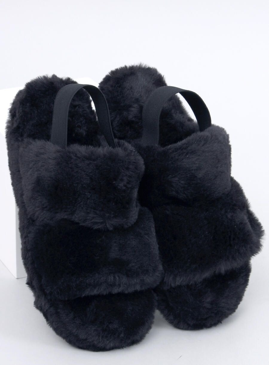 Hausschuhe mit Gummi Schwarz