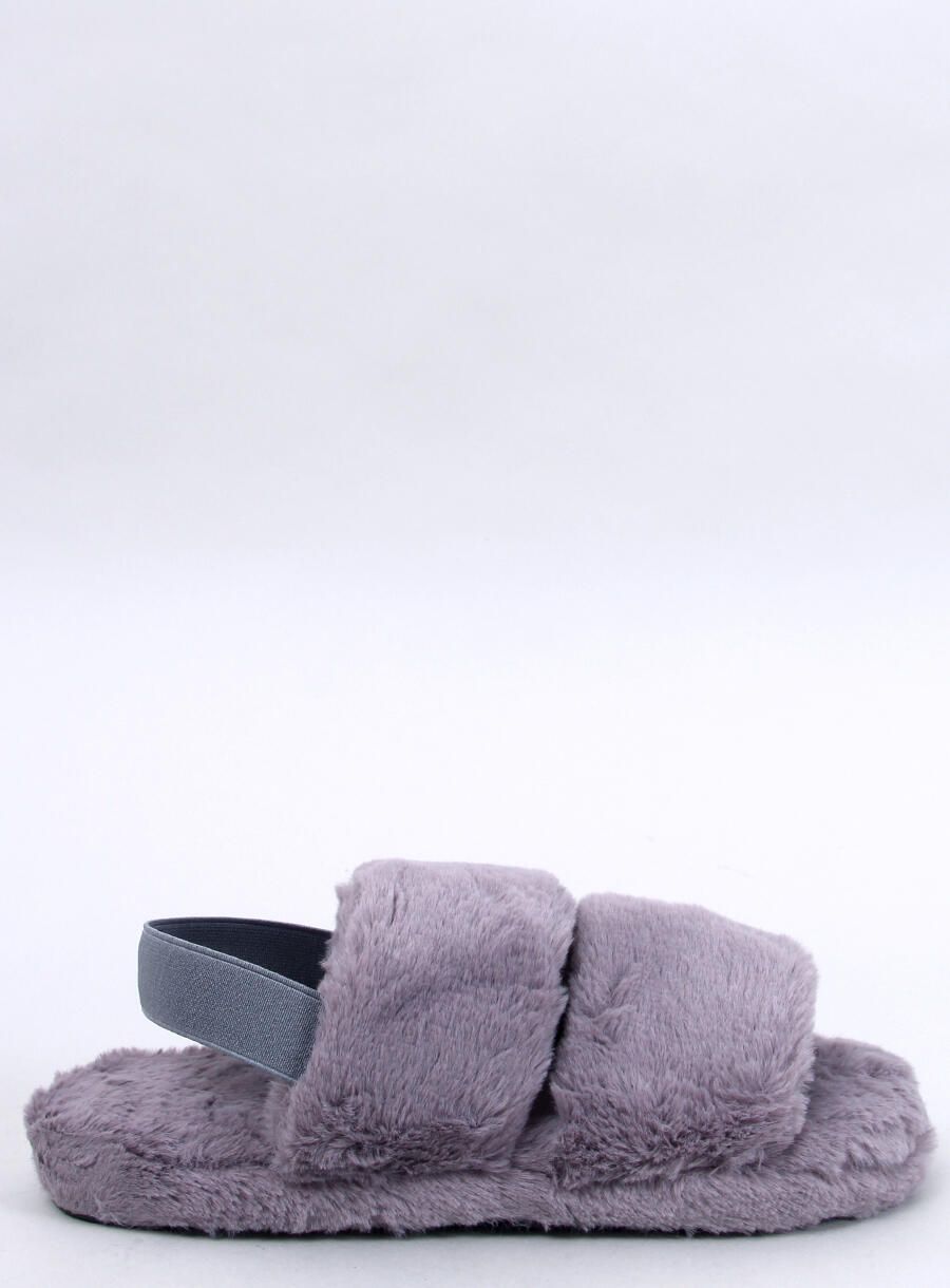 Hausschuhe mit Gummi Grau