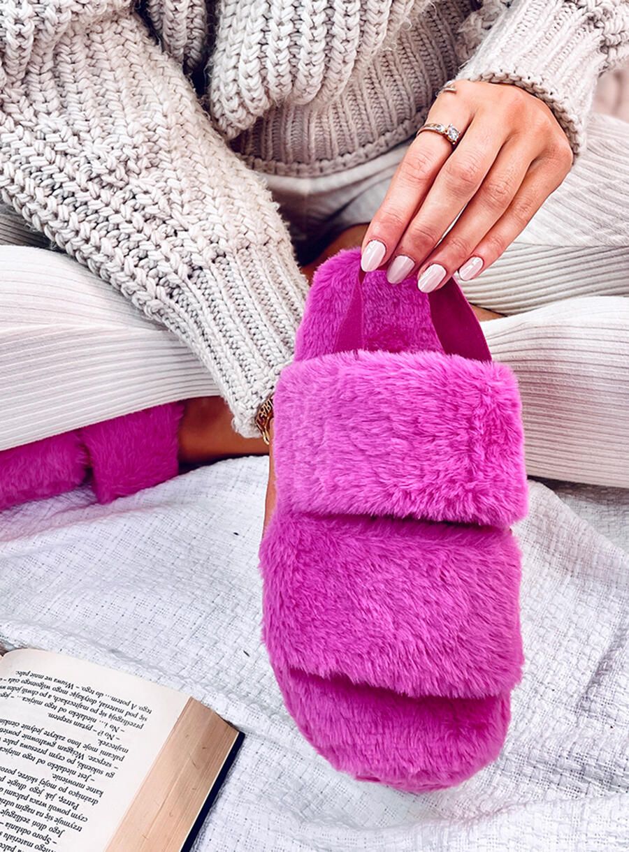 Hausschuhe mit Gummi Pink