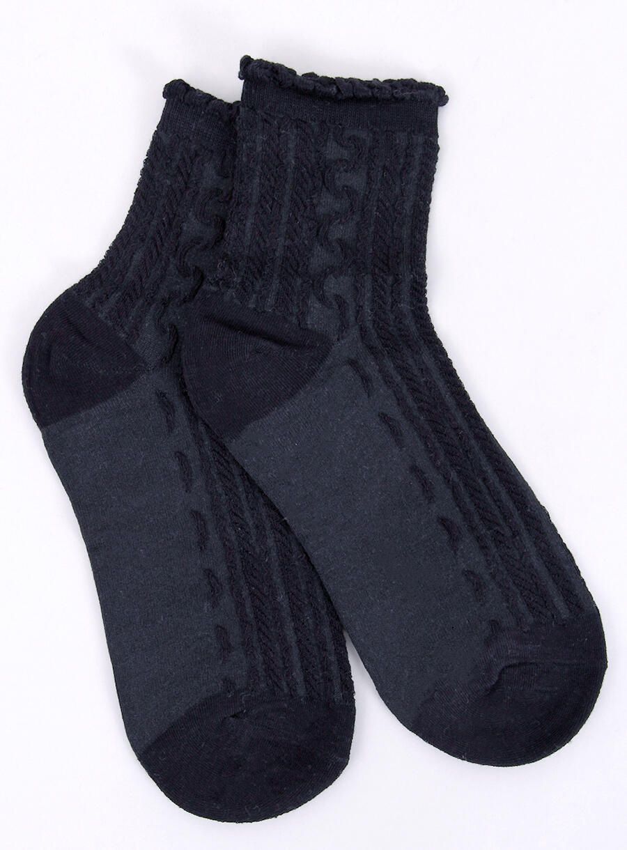 Damensocken mit Volant Schwarz
