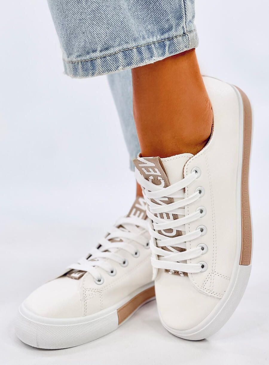 Sneakers aus Öko-Leder CELIA weiß/champagner