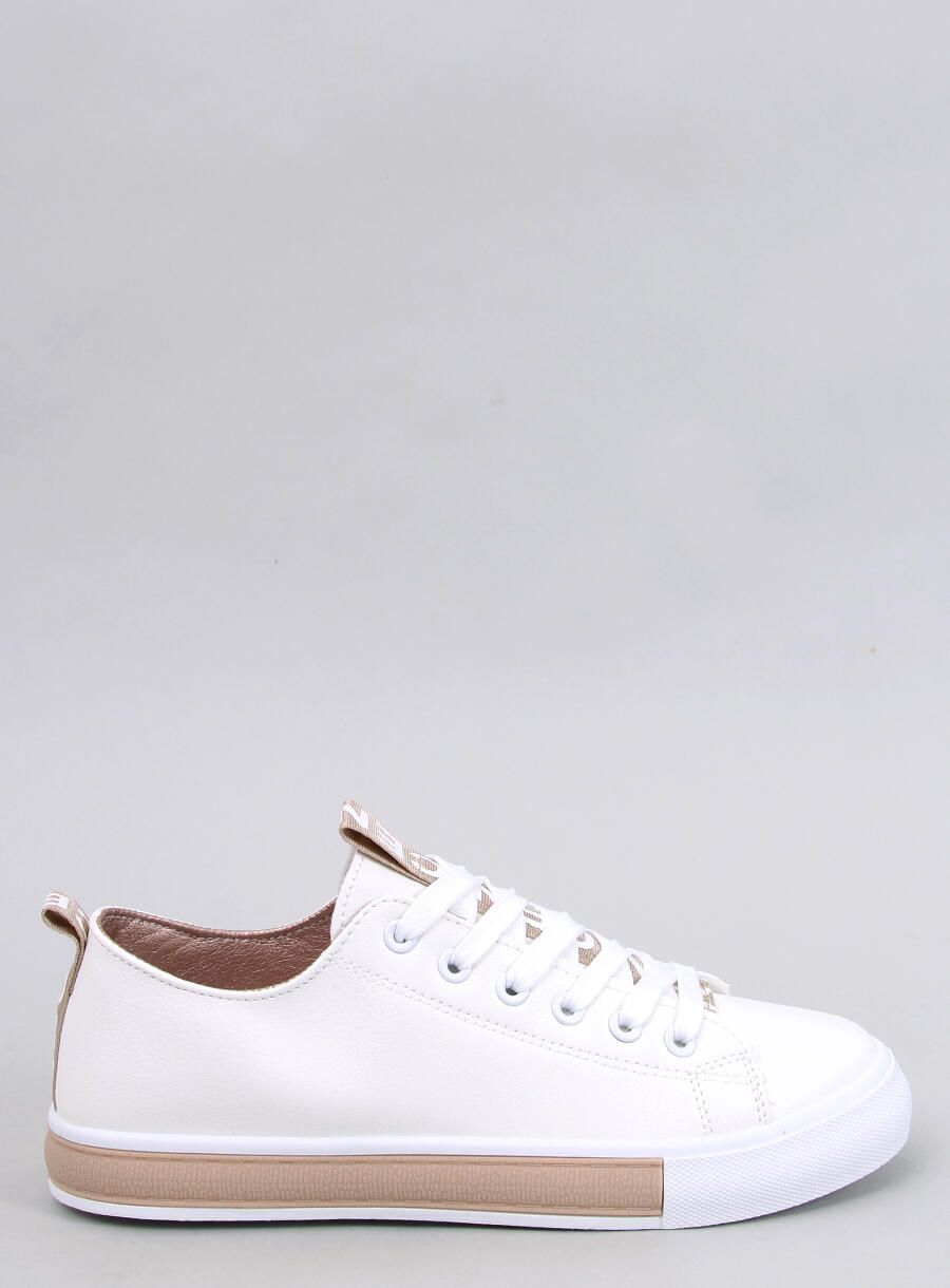 Sneakers aus Öko-Leder CELIA weiß/champagner