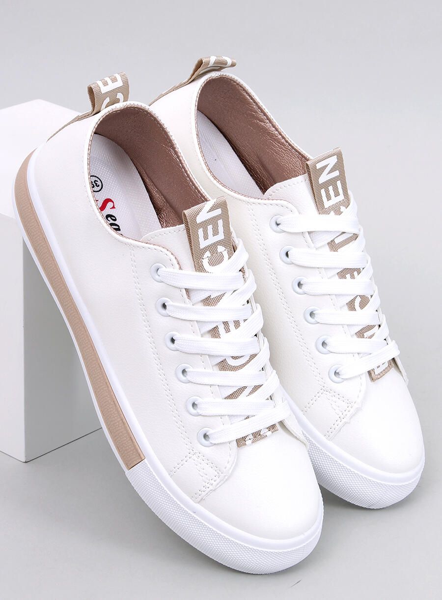 Sneakers aus Öko-Leder CELIA weiß/champagner