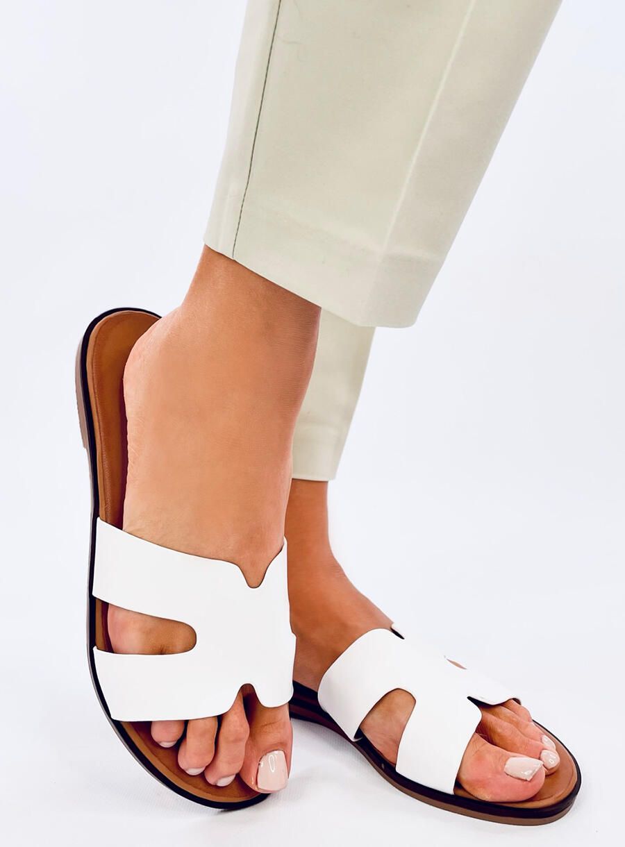 Damen Pantoletten Weiß