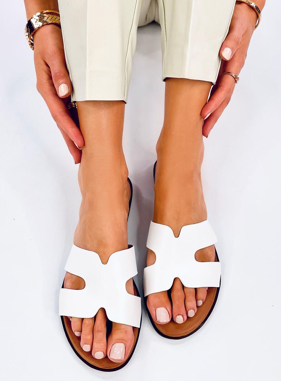 Damen Pantoletten Weiß