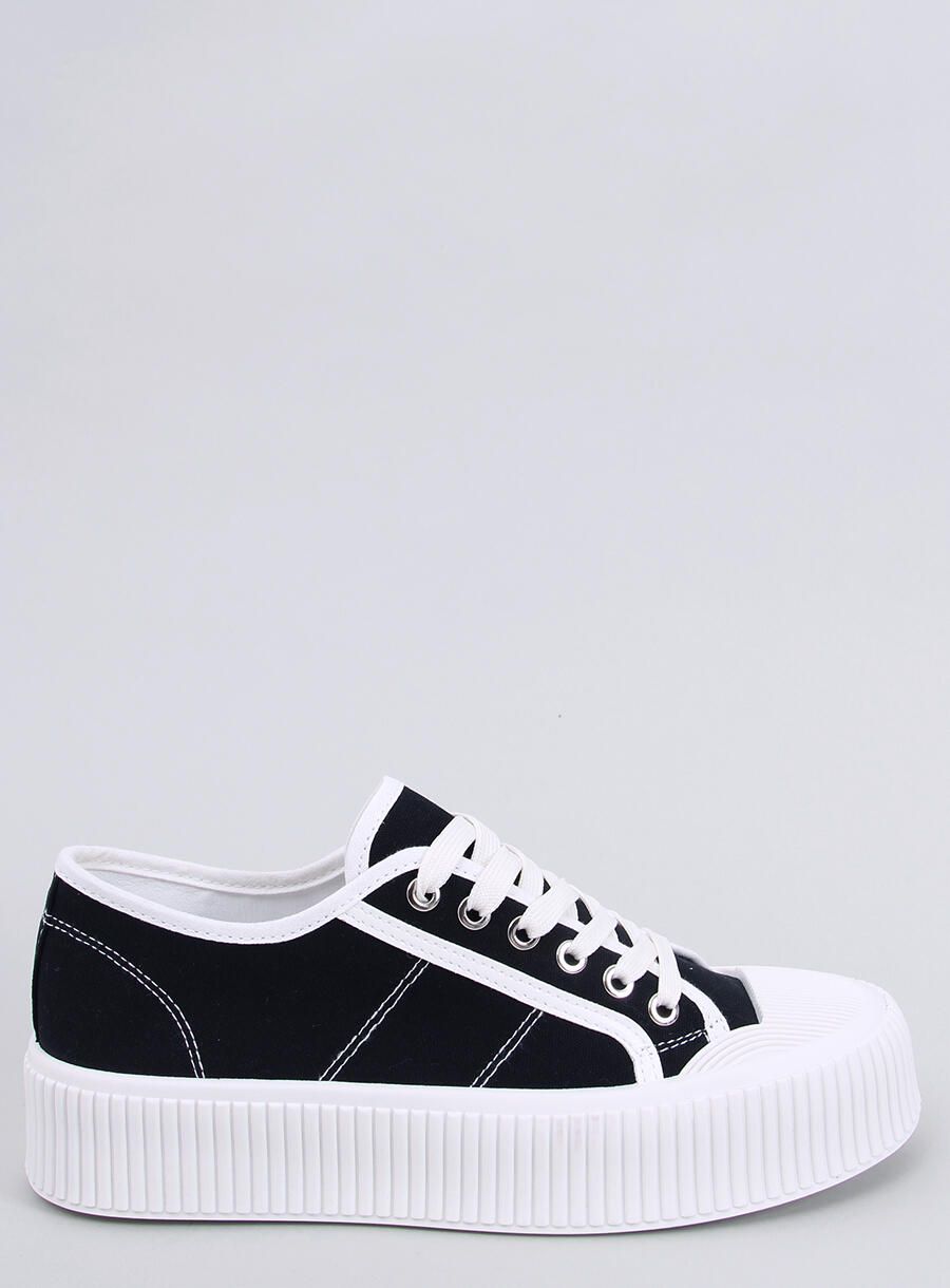 Plateau-Canvas-Sneaker Schwarz