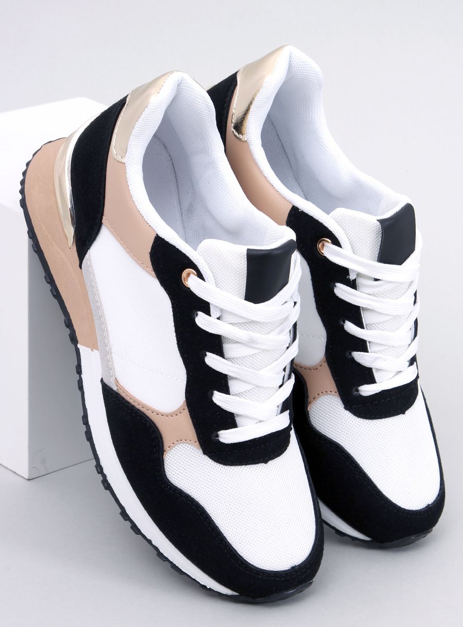 Damen-Sneaker Schwarz/Weiß/Beige