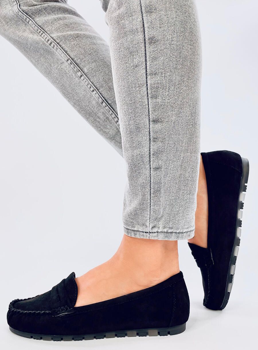 Wildleder, extra weiche Mokassins Schwarz