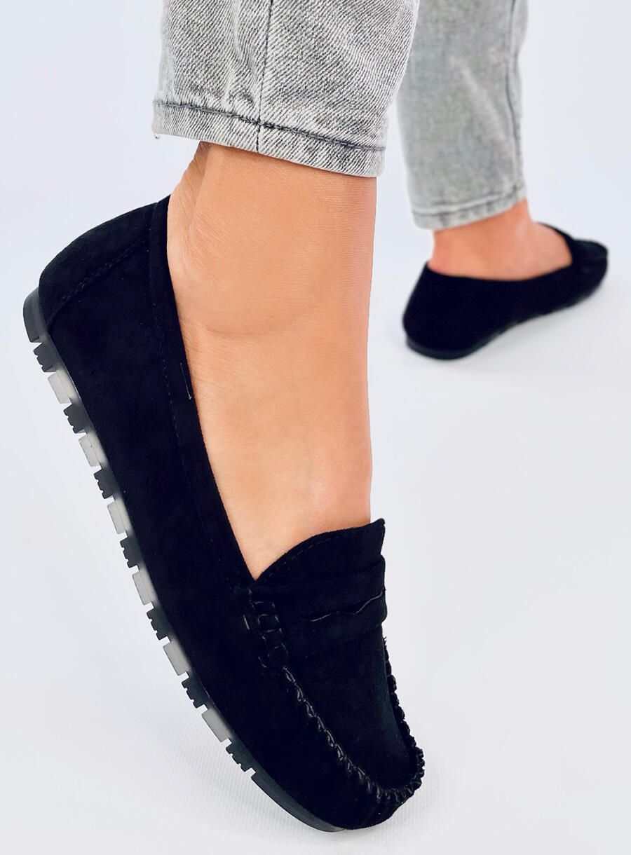 Wildleder, extra weiche Mokassins Schwarz