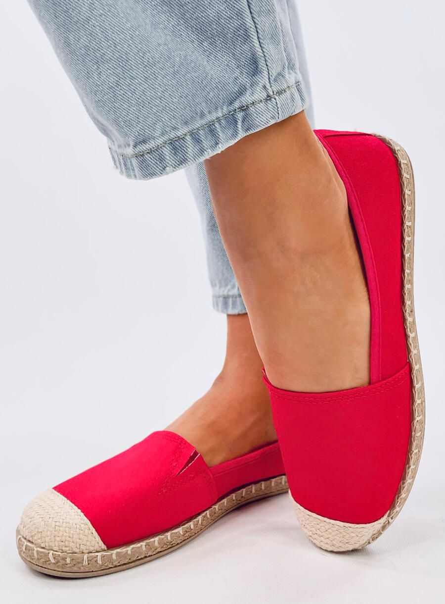 Stoff-Espadrilles Rot