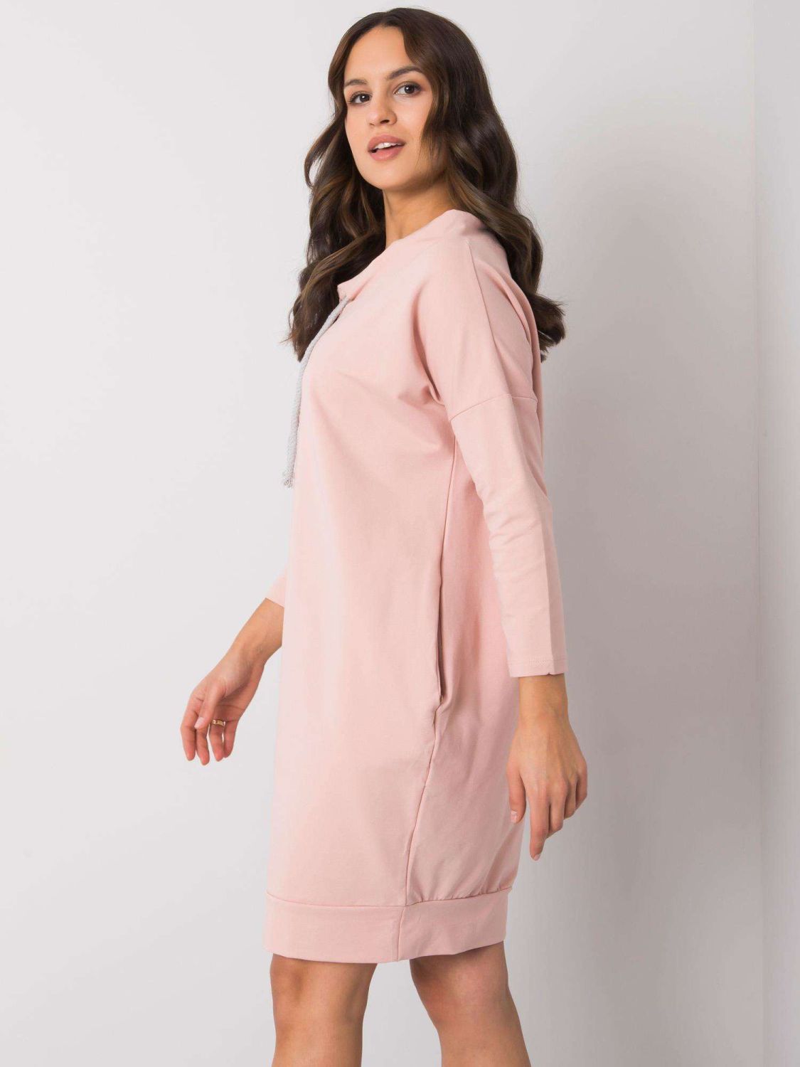 Stylisches langes Kleid in dunkelpink