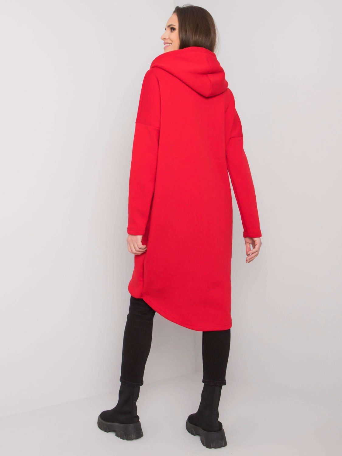 Stylische rote Kapuzenjacke