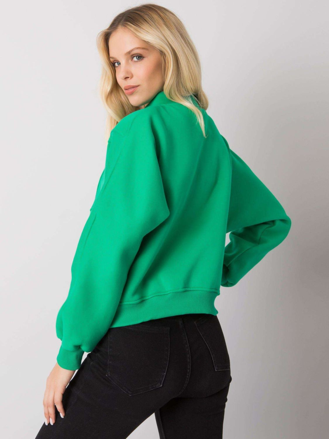 Stylische grüne Sweatjacke mit langen Ärmeln