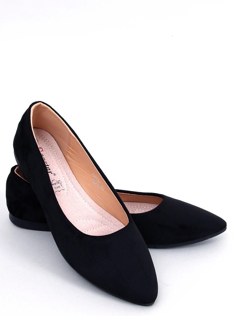 Wildleder-Ballerinas Schwarz