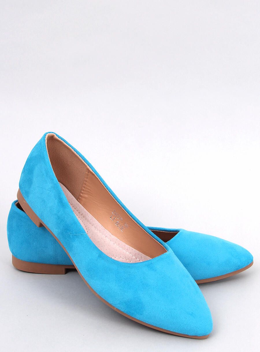 Wildleder-Ballerinas Hellblau
