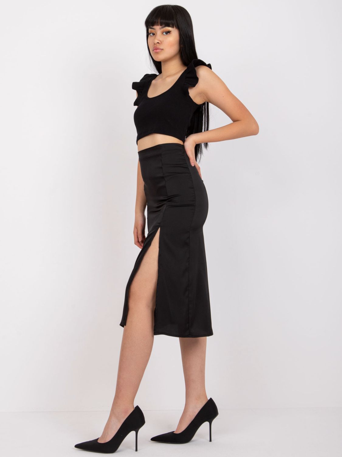 Eleganter Midi-Rock in Schwarz