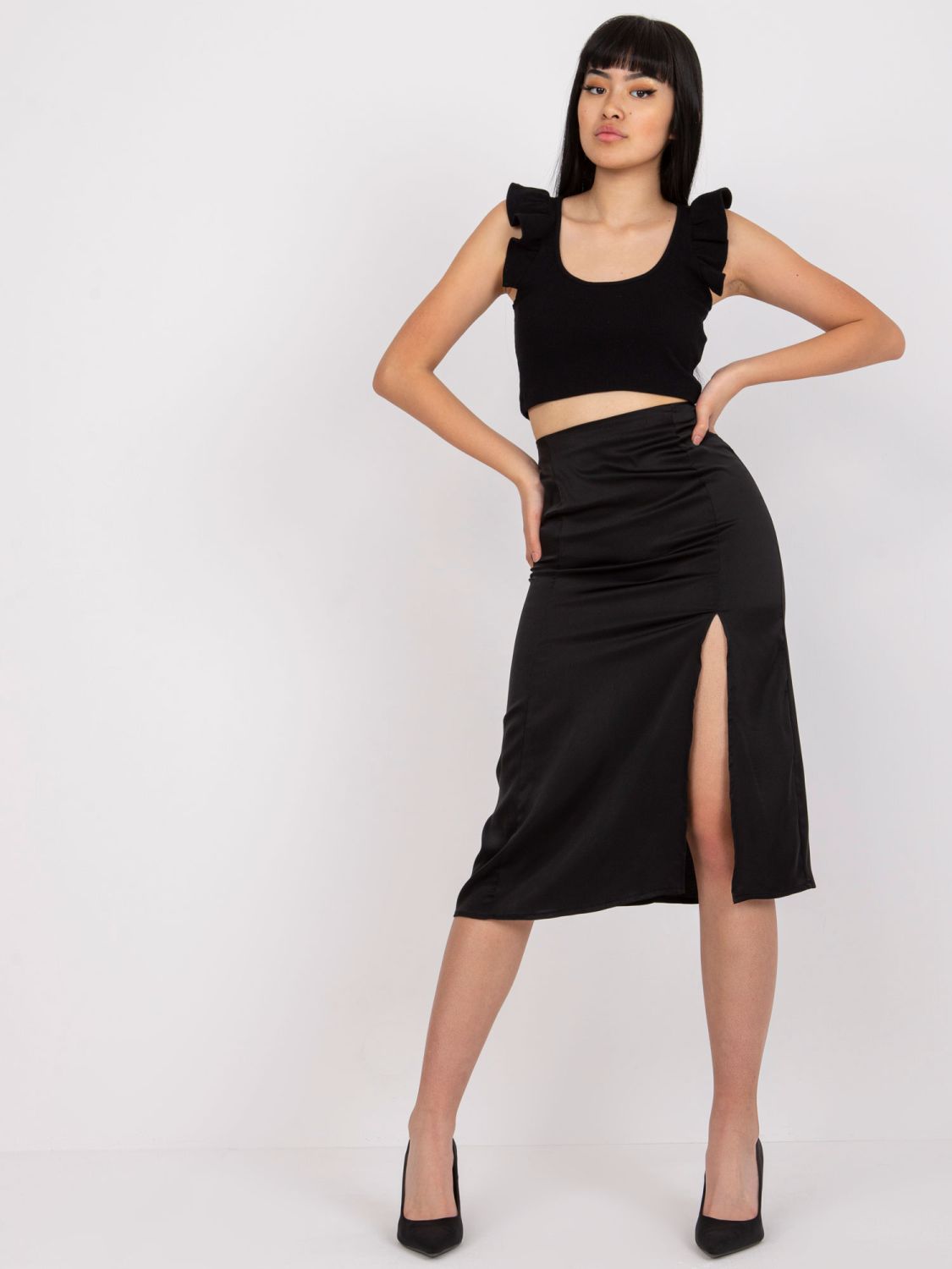 Eleganter Midi-Rock in Schwarz