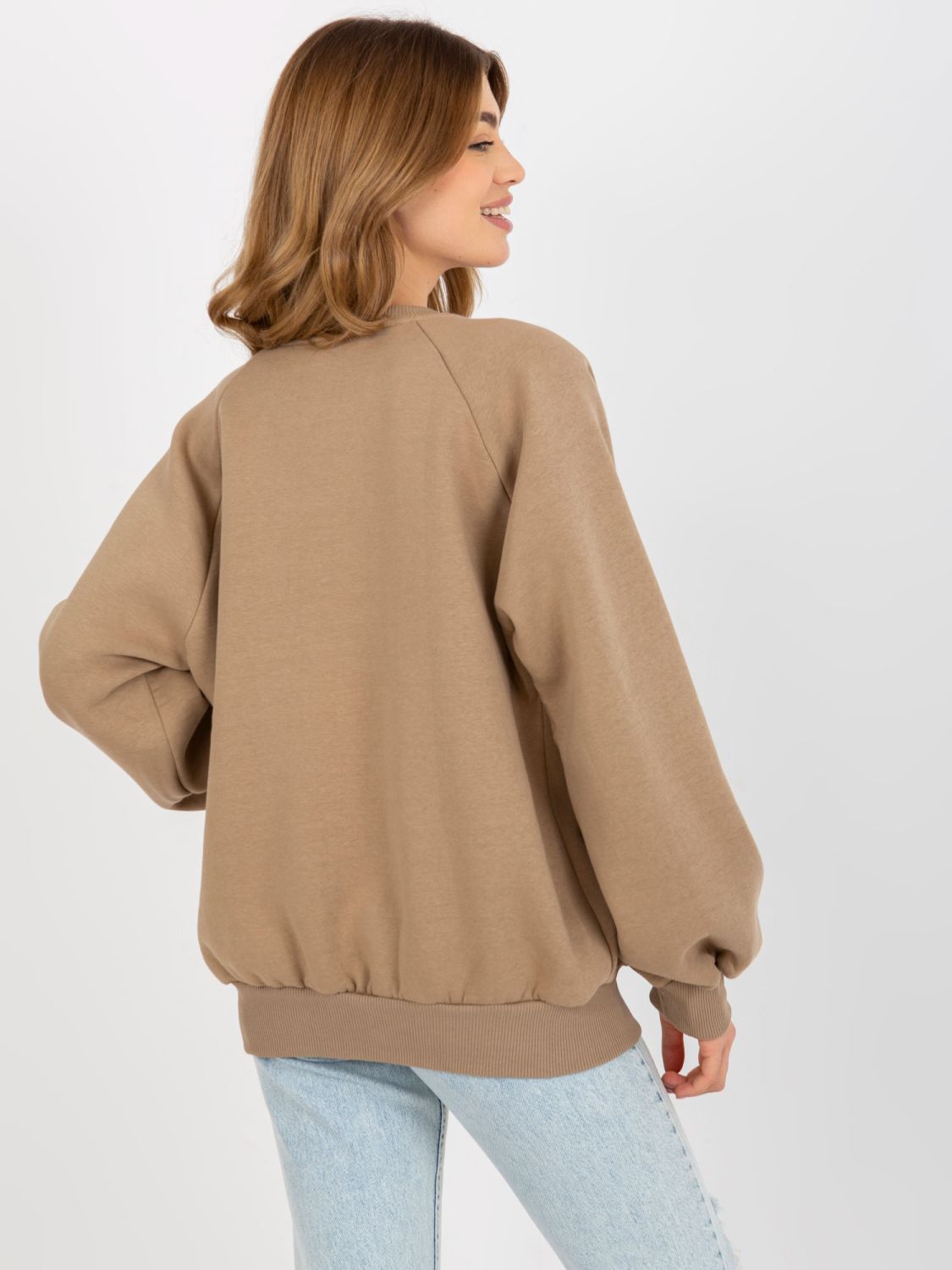 Dunkelbeige Sweatshirt ohne Kapuze