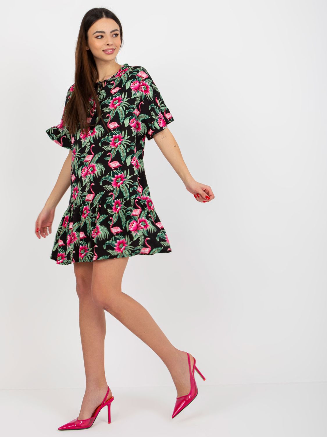 Sommerliches Blumenkleid mit Rüschen SUBLEVEL