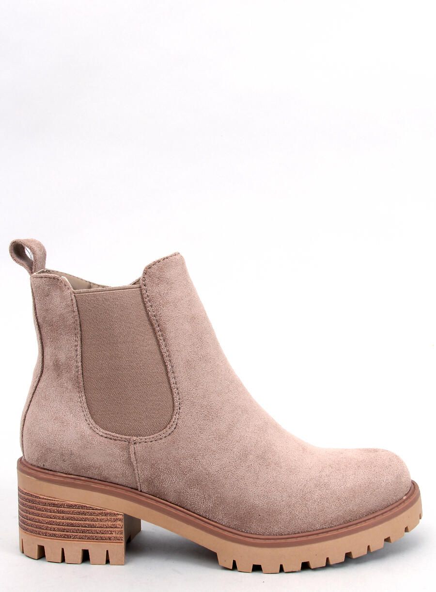 Chelsea Boots mit Absatz Beige