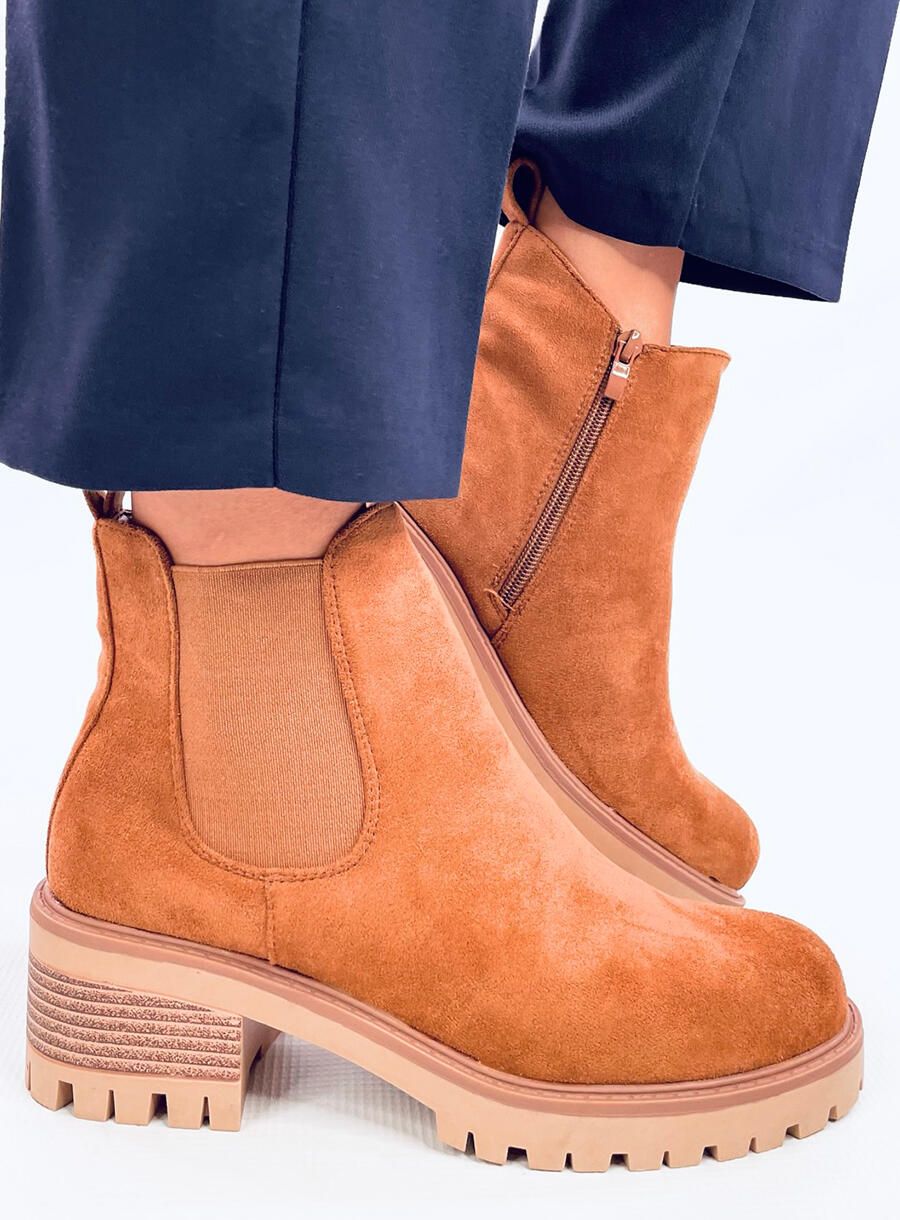Chelsea Boots mit Absatz Braun