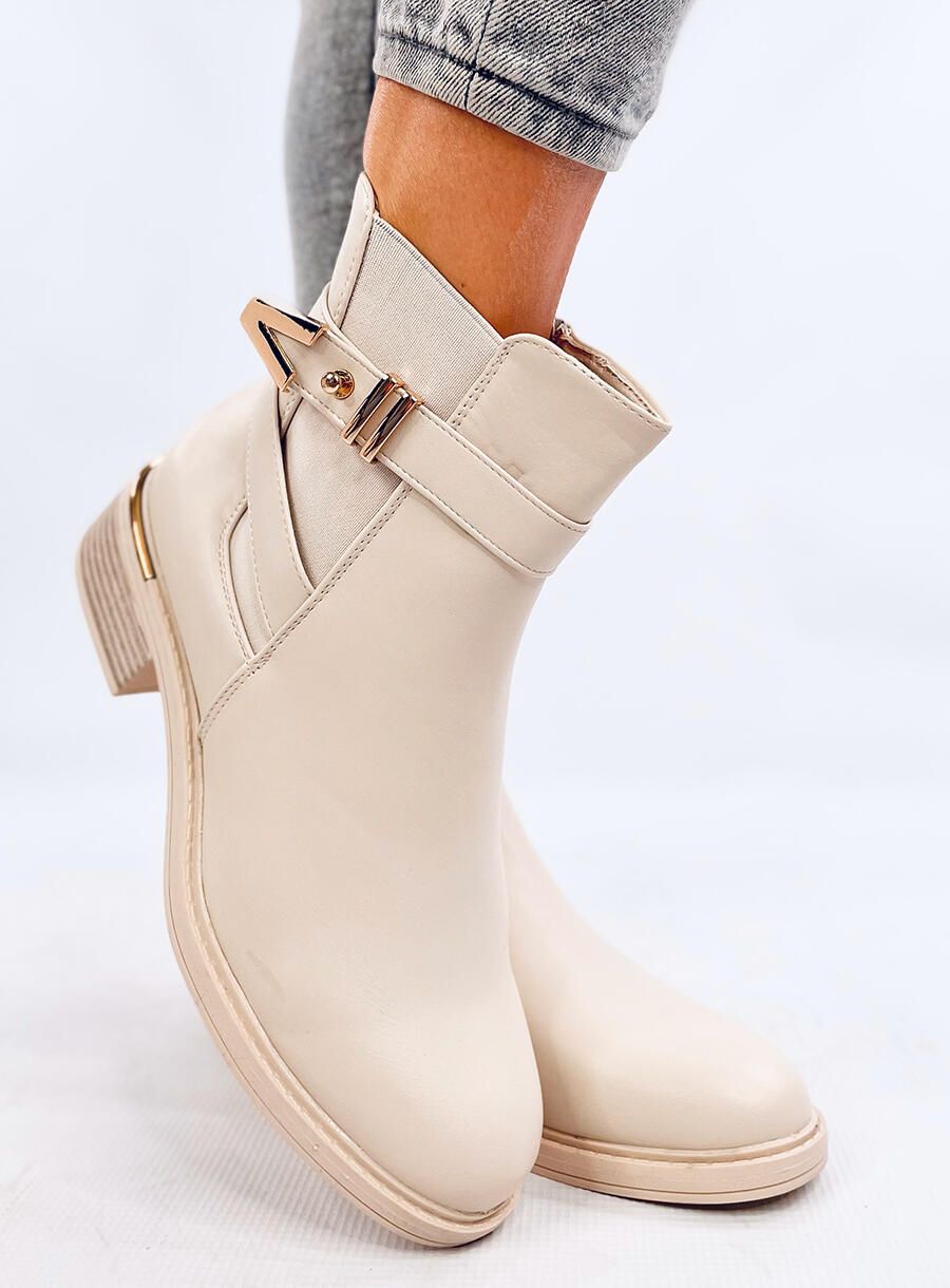 Beige Stiefeletten SABINE