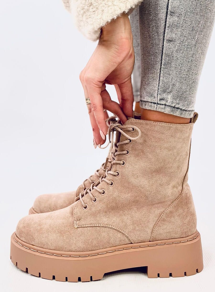 Damen-Schnürschuhe Hellbraun