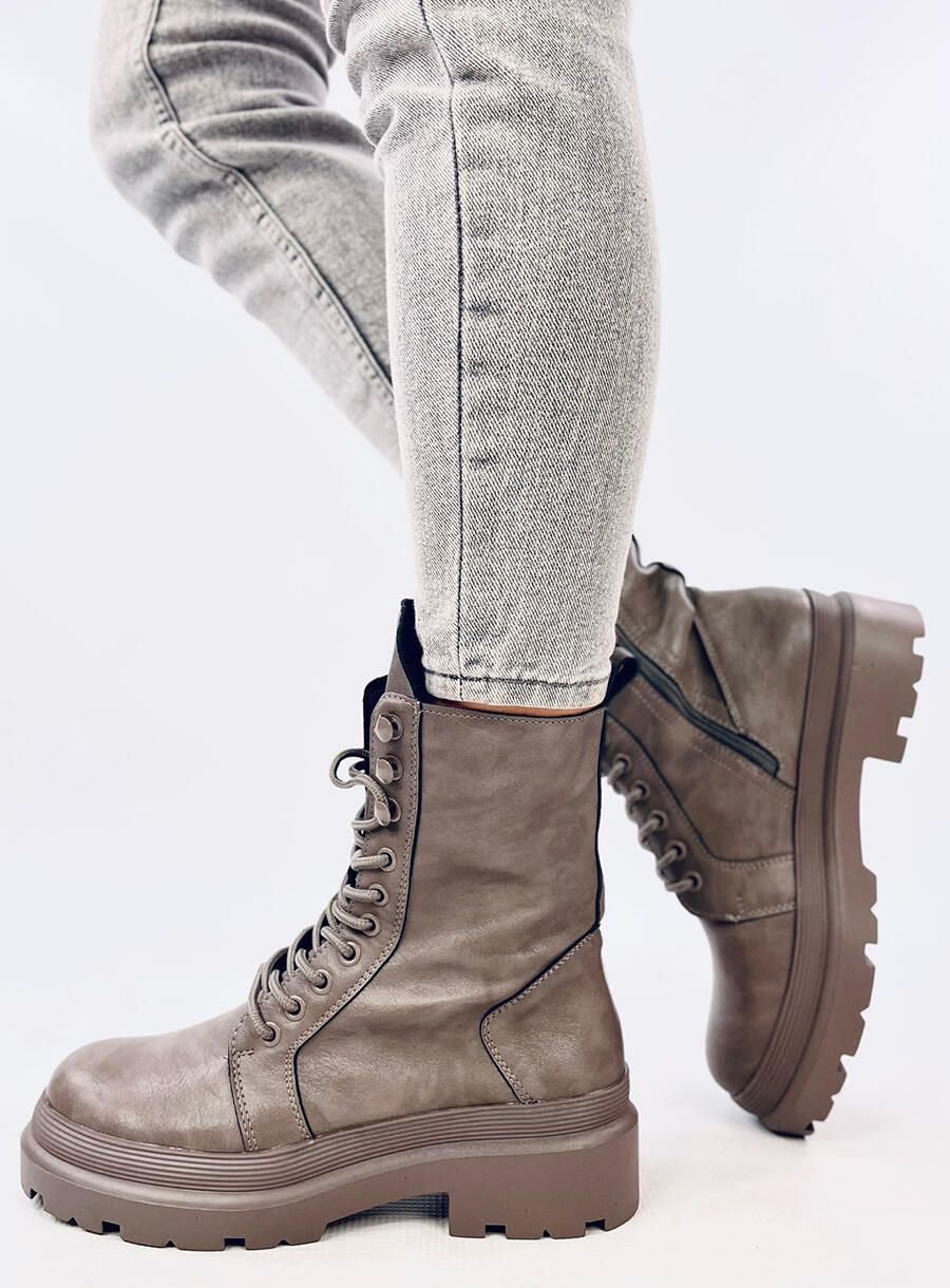 Damen-Schnürschuhe INES Grau