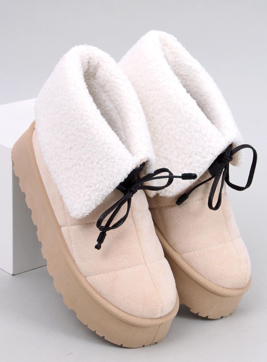 Schneestiefel mit Kunstfell Crème