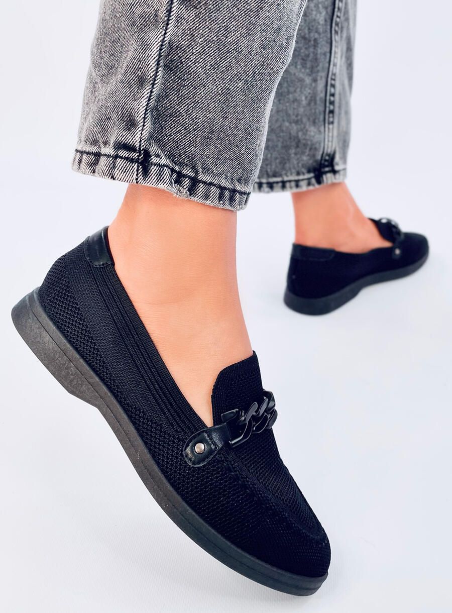 Mokassins aus perforiertem Material Schwarz