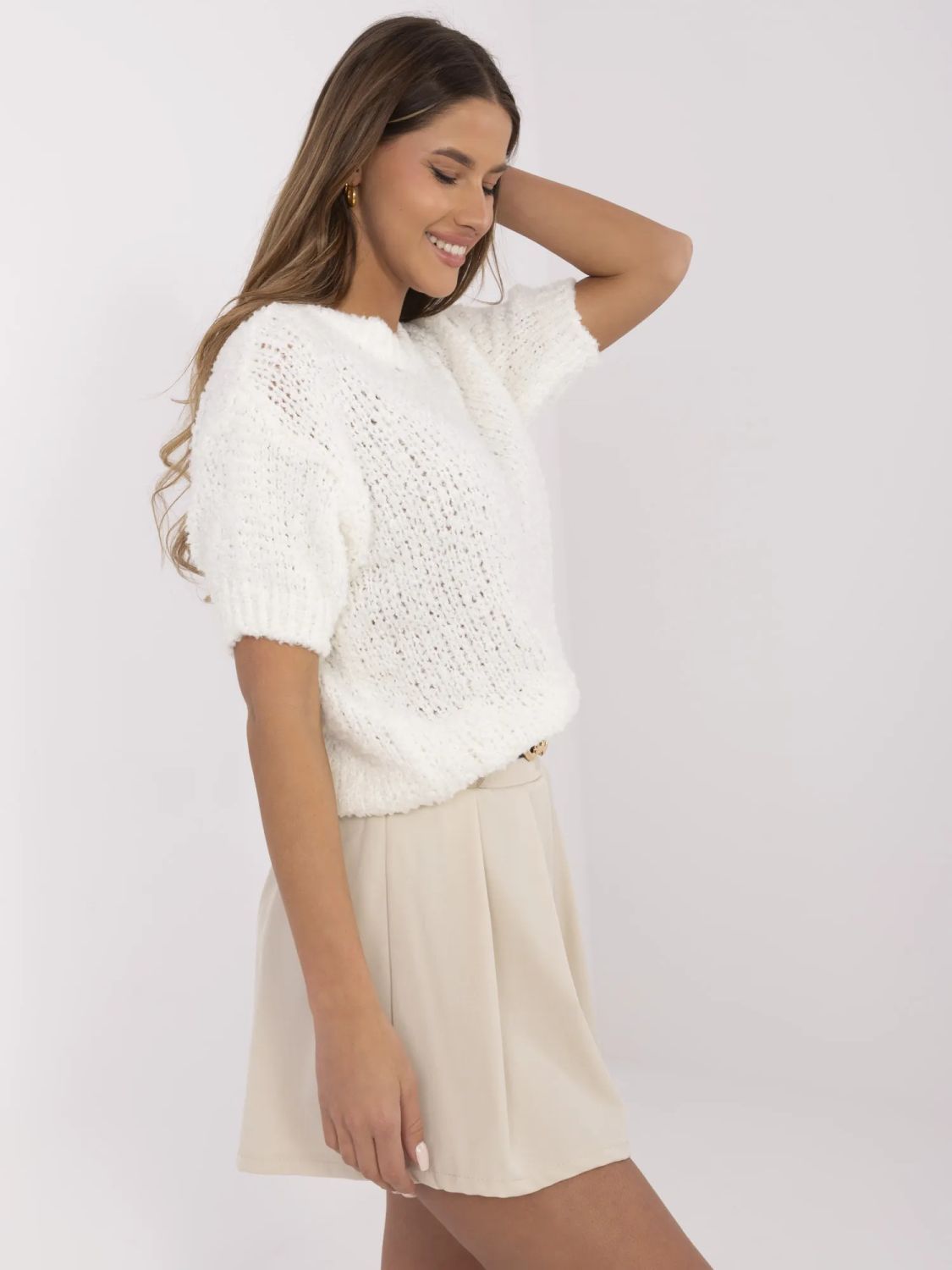 Eleganter ecru Pullover