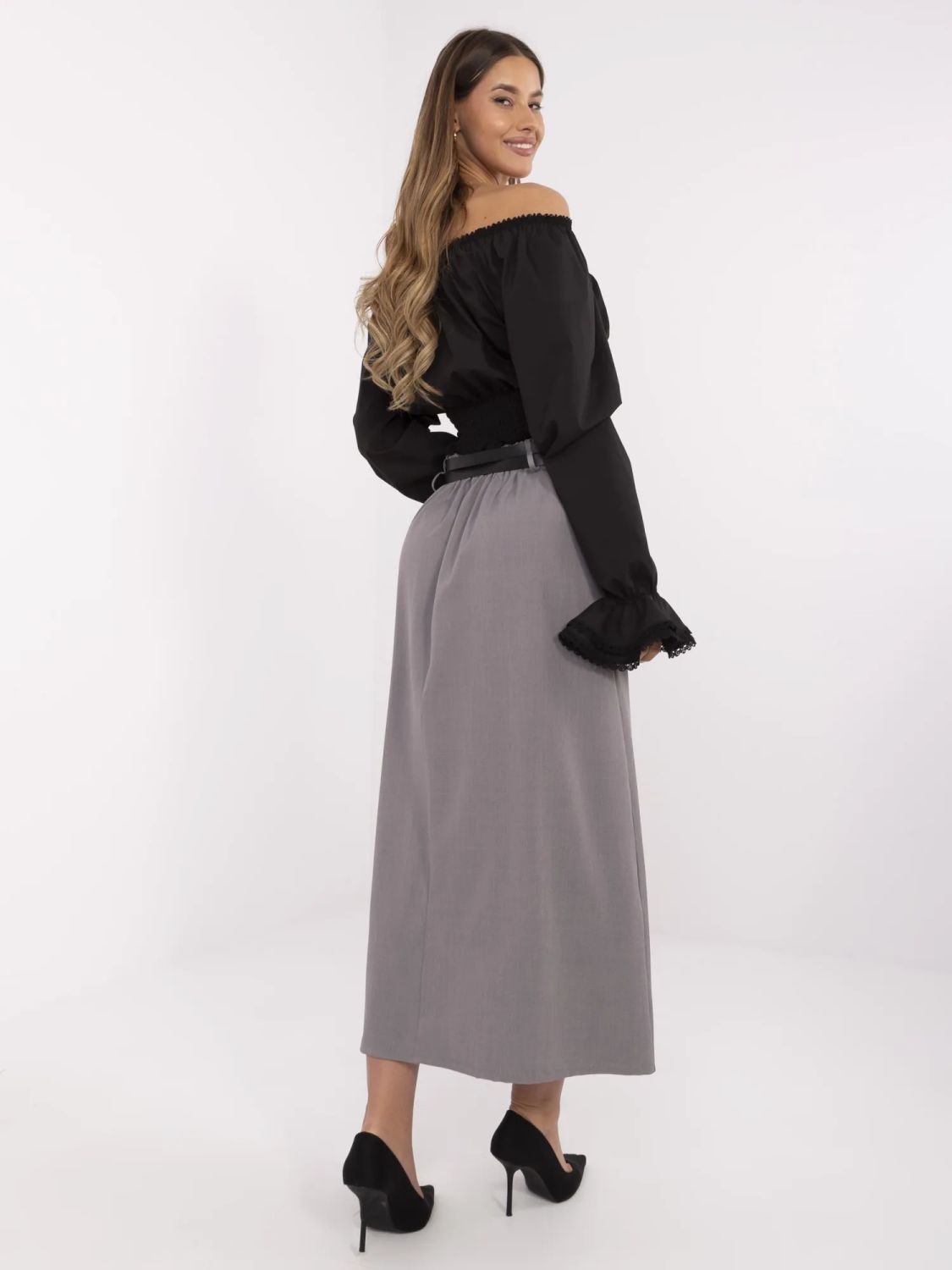 Eleganter Maxi-Rock in Grau
