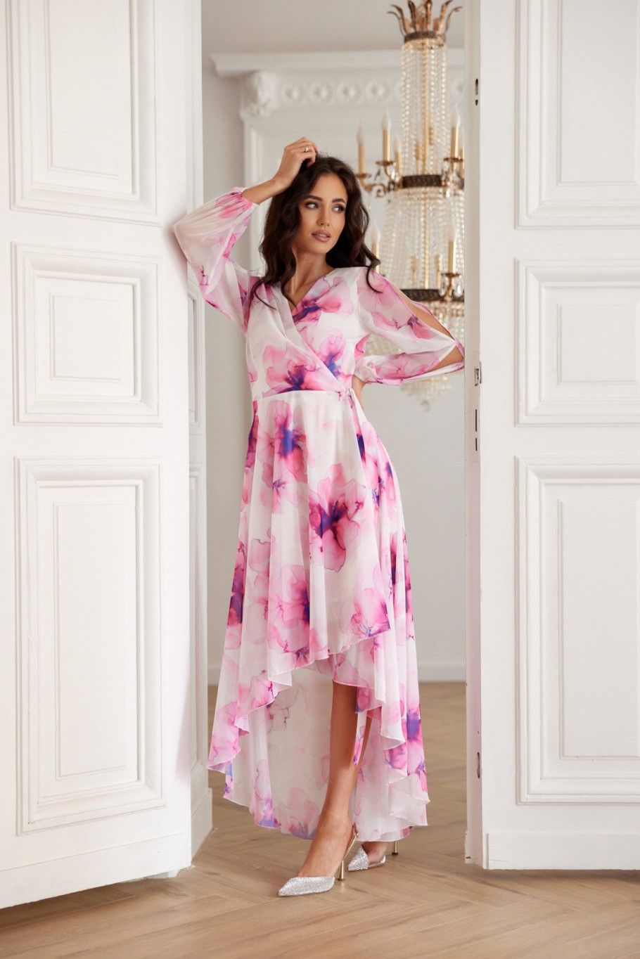 Fiorella – Wickel-Midikleid aus Chiffon