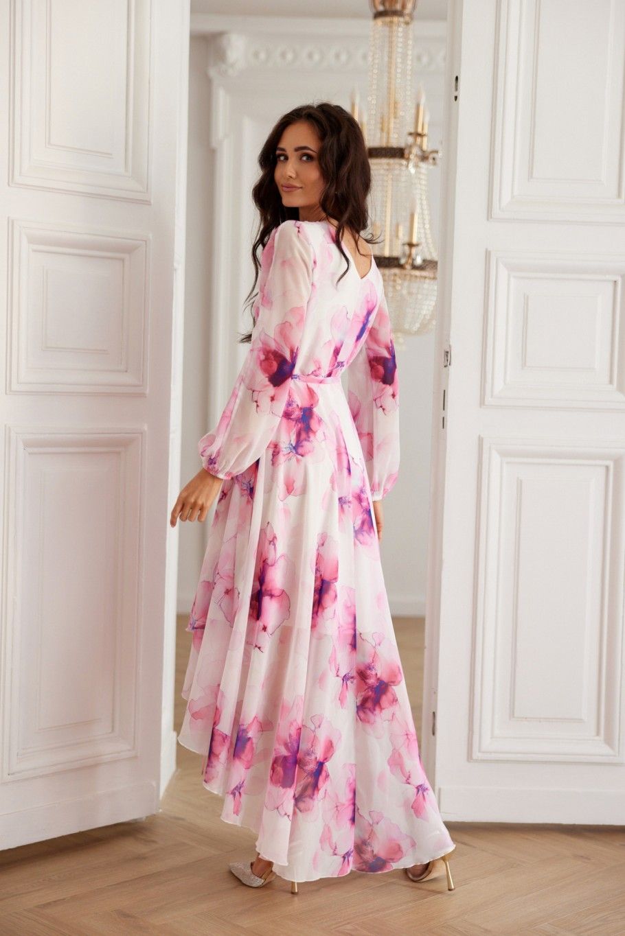 Fiorella – Wickel-Midikleid aus Chiffon