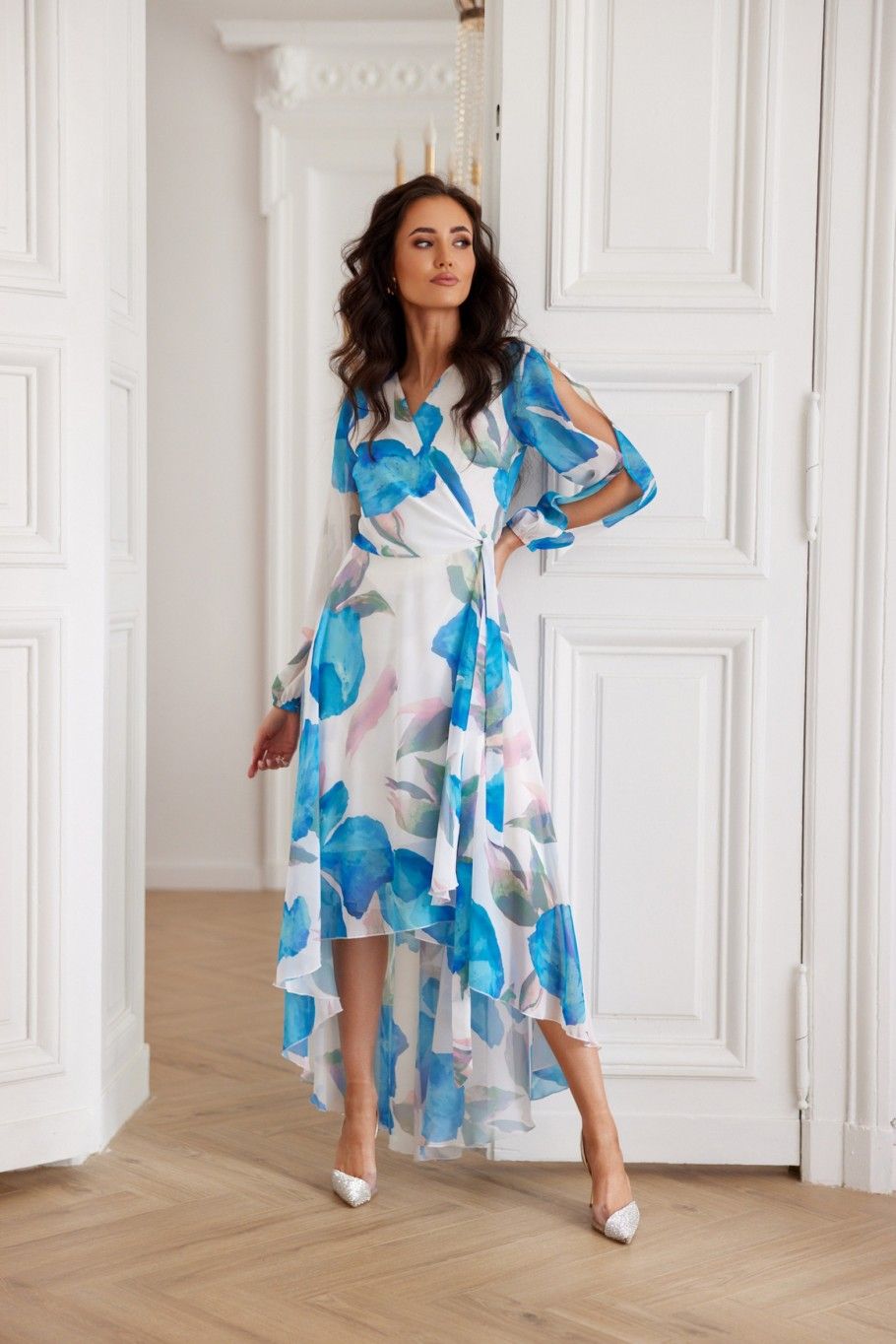 Fiorella – Wickel-Midikleid aus Chiffon