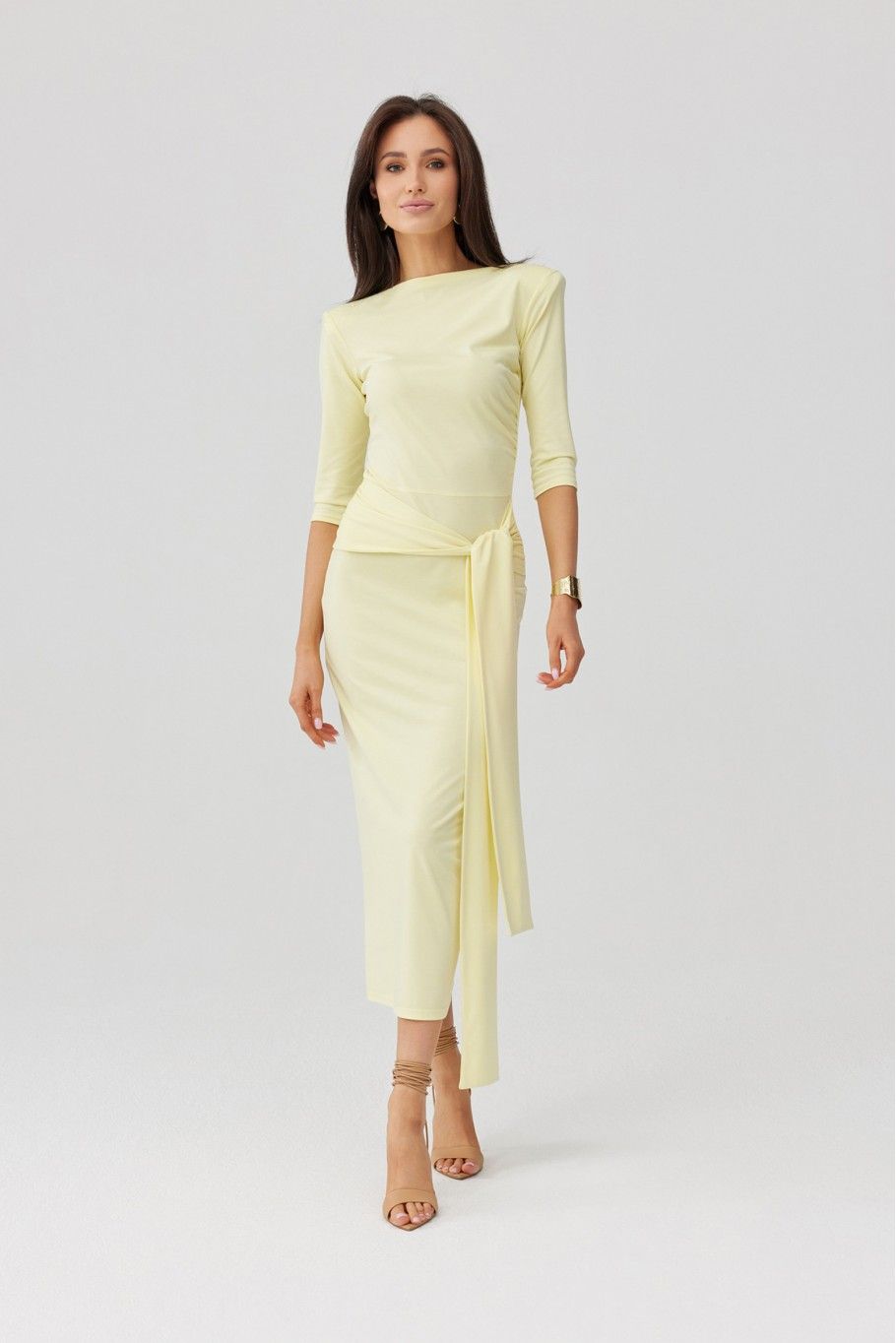 Gelbes Midi-Kleid Lidiana