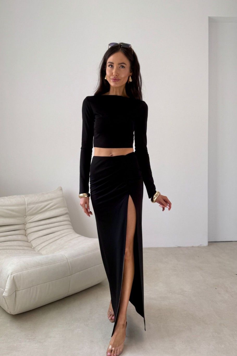 Schwarze Bluse Linnea