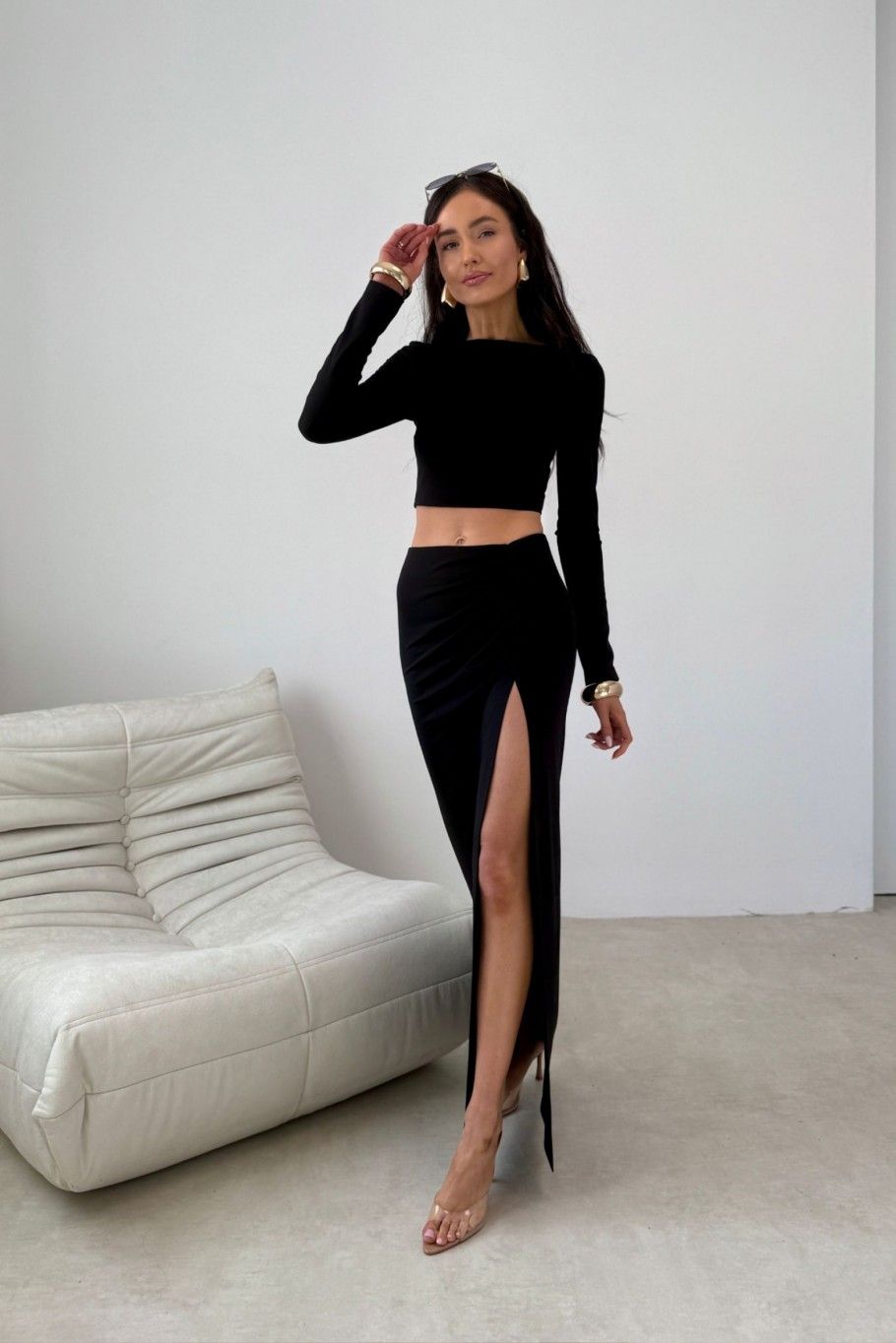 Schwarzer Maxi-Rock Ottilia