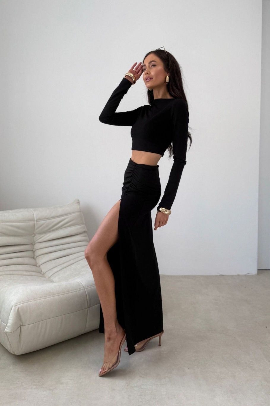 Schwarzer Maxi-Rock Ottilia