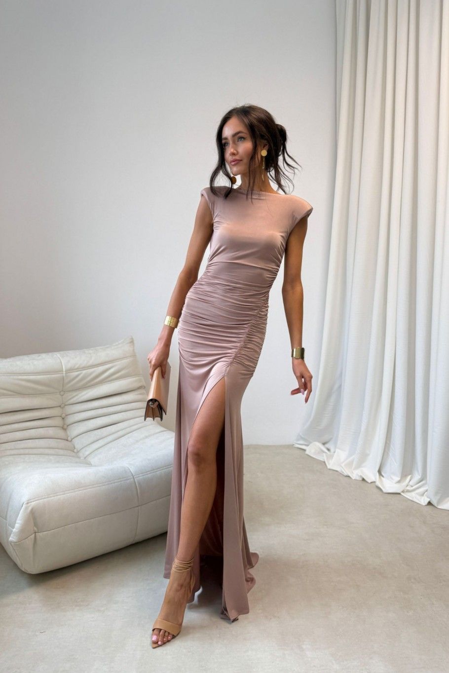 Maxikleid in Mokka Aurelia