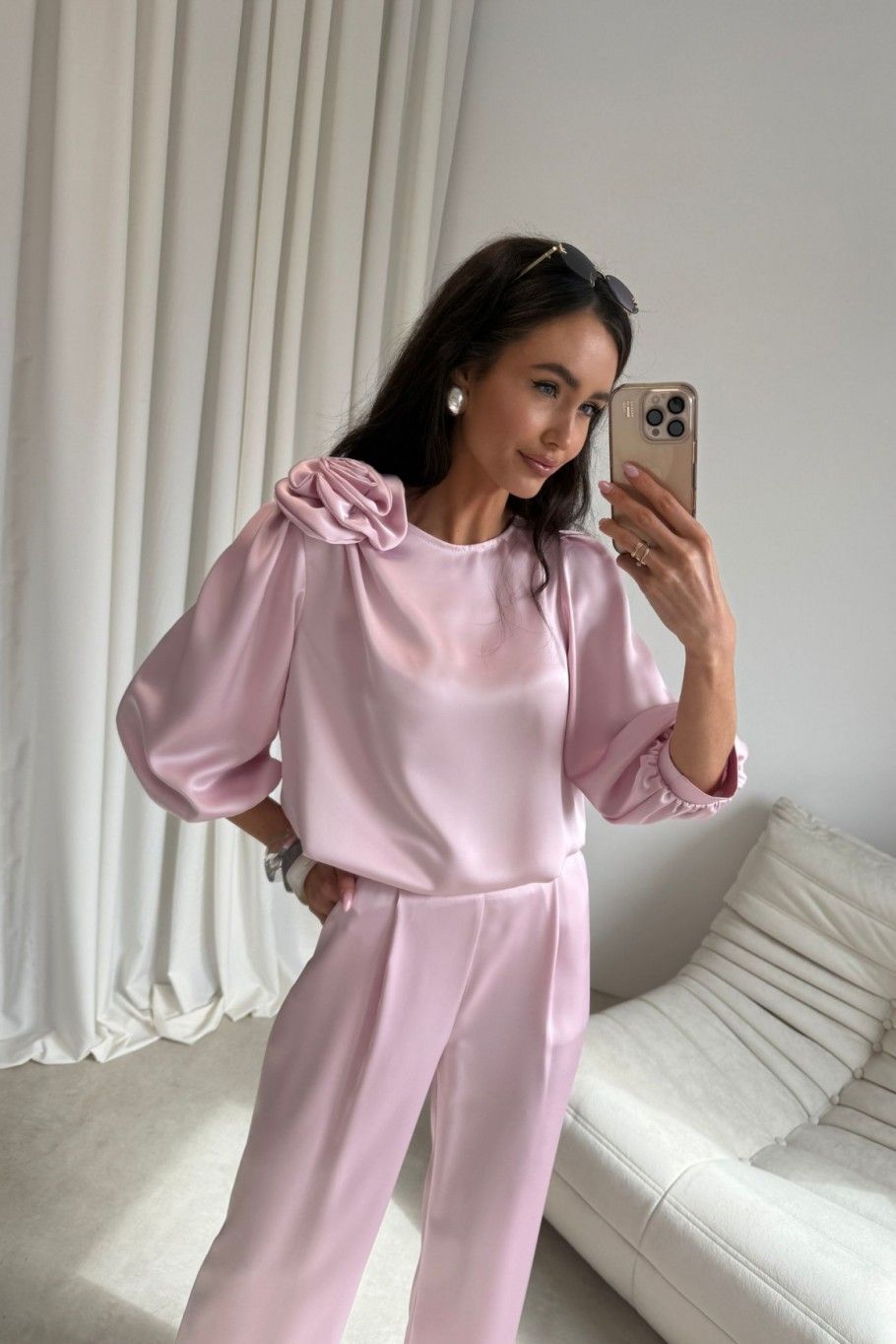 Giana Bluse in Hellrosa