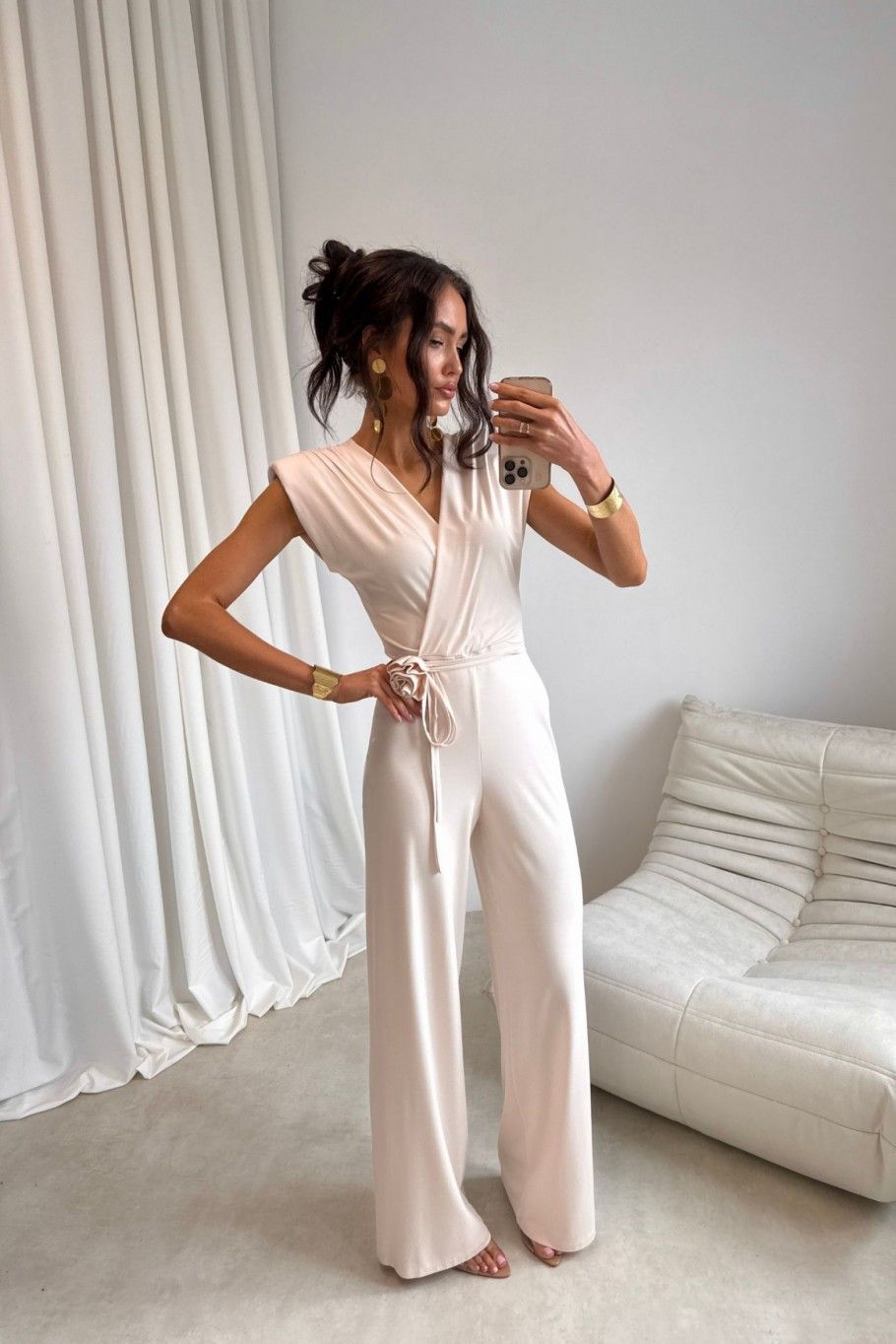 Vanillefarbener Jumpsuit Lunaria