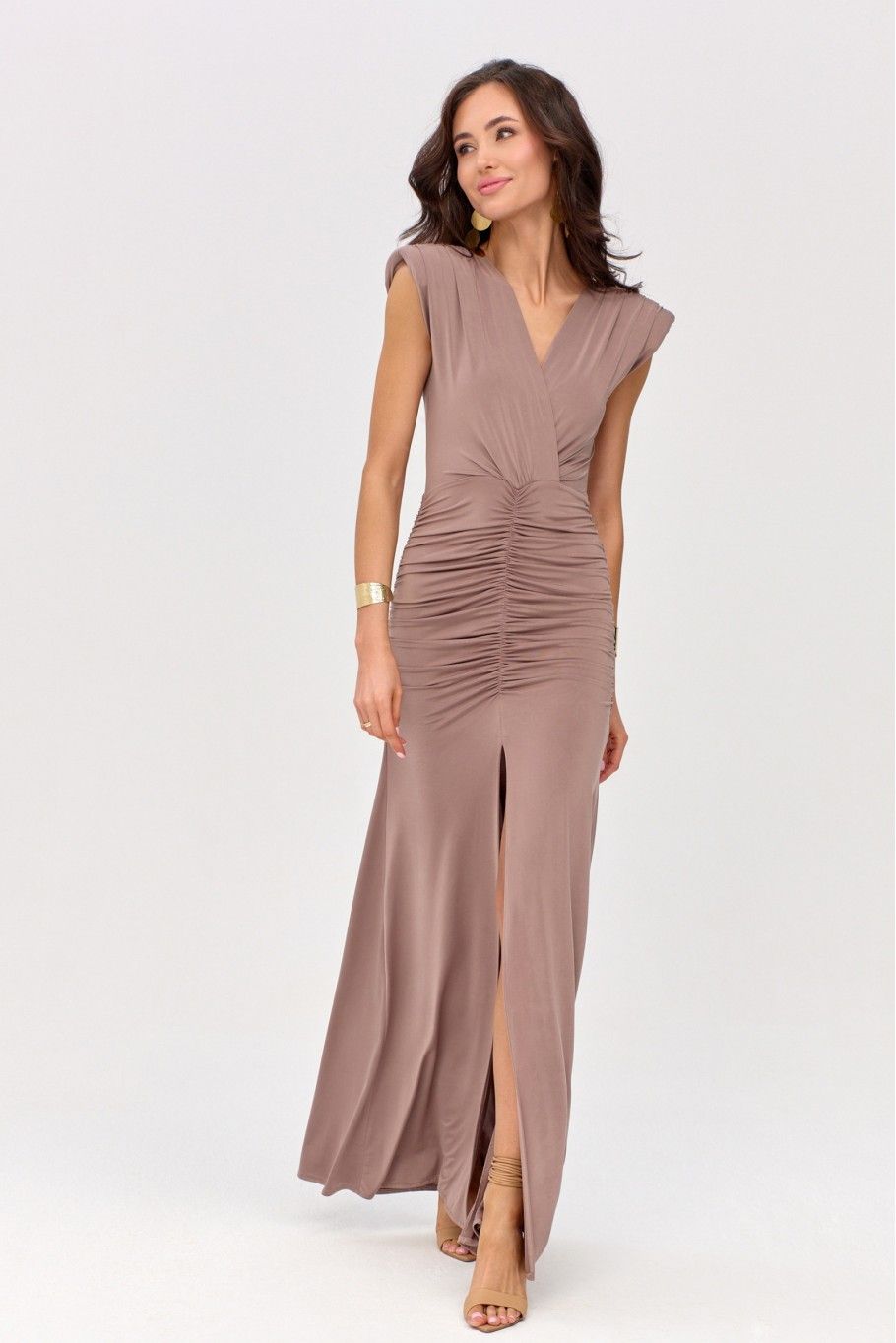 Maxikleid in hellem Braun
