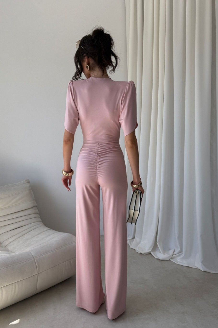 Jumpsuit in pudrigem Rosa Amaris