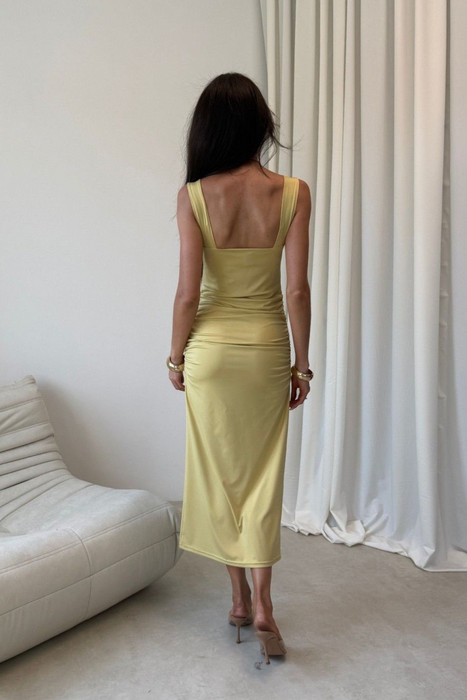 Midi-Kleid Zoya in Gelb